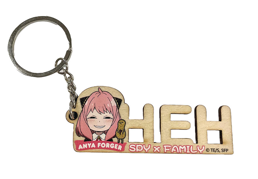 SPY X FAMILY ANYAS HEH FACE WOODEN KEYCHAIN (C: 1-1-2)