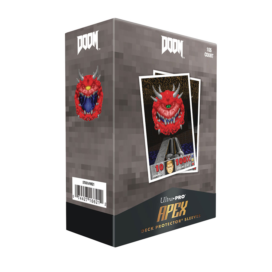 Doom 105-Count Apex Deck Protector Sleeves - Cacodemon