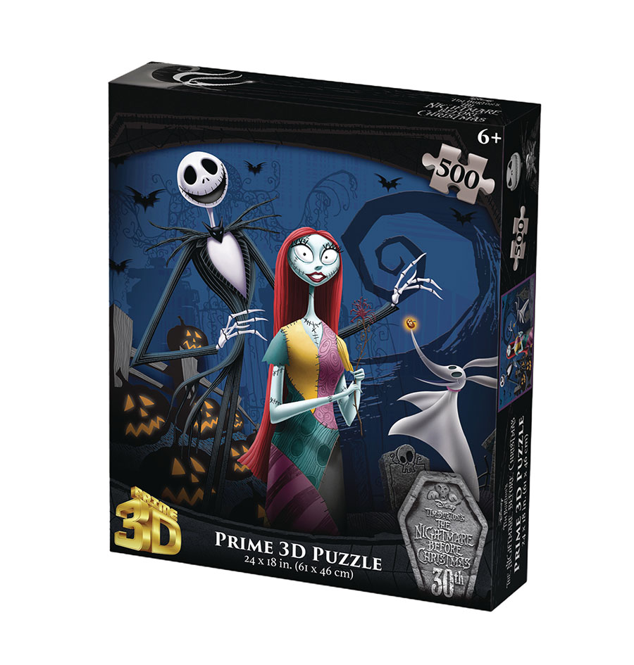 DISNEY NIGHTMARE BEFORE CHRISTMAS 500PC 24X18 3D PUZZLE