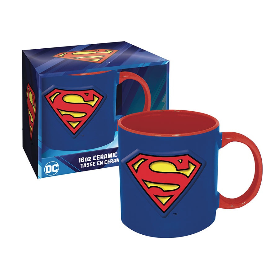 SUPERMAN LOGO 18OZ EMBOSSED CERAMIC MUG (C: 1-1-2)