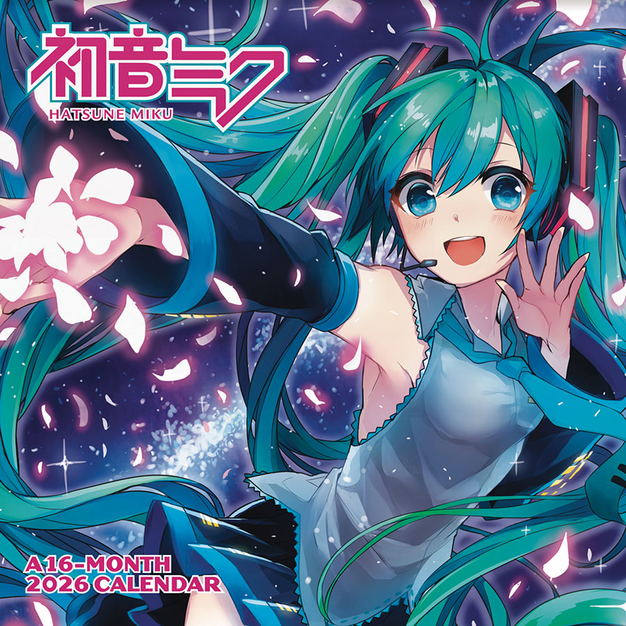 Hatsune Miku 16-Month 2026 Wall Calendar