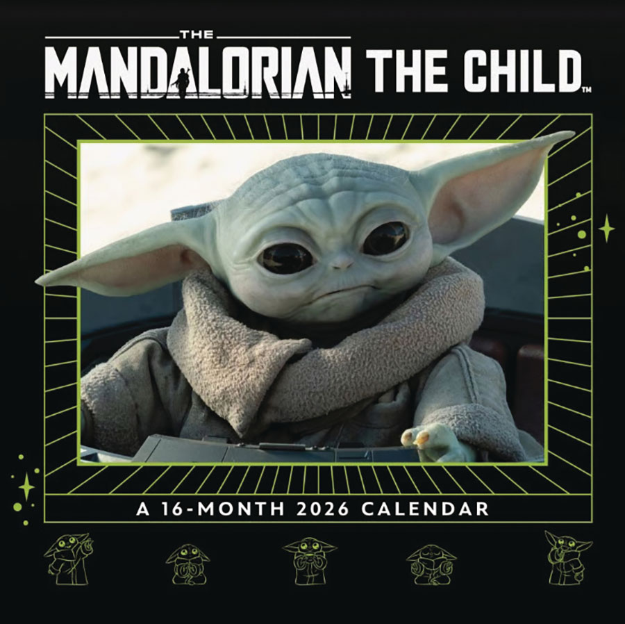 Star Wars The Mandalorian Grogu 16-Month 2026 Wall Calendar