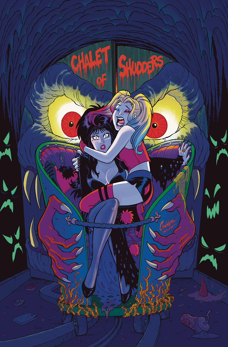 Harley Quinn x Elvira #1 Cover V Incentive Amanda Conner 2 Virgin Cover