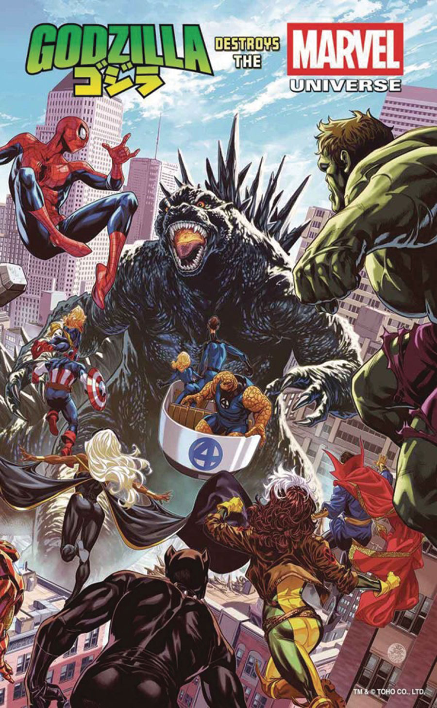 Godzilla Destroys The Marvel Universe #1 Cover K DF Signed By Gerry Duggan