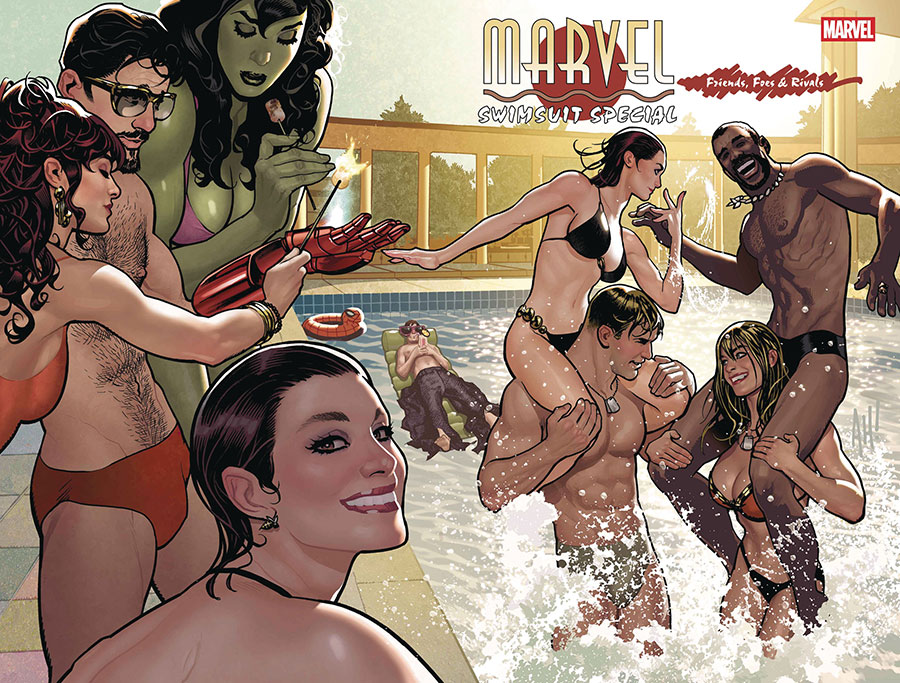 Marvel Swimsuit Special Friends Foes & Rivals #1 (One Shot) Cover L DF Signed By Tony Fleecs