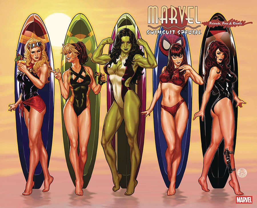 Marvel Swimsuit Special Friends Foes & Rivals #1 (One Shot) Cover M DF Signed By Mark Brooks