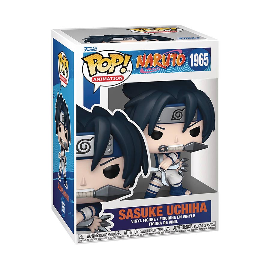 POP Animation Naruto Sasuke Uchiha With Demon Wind Shuriken Vinyl Figure