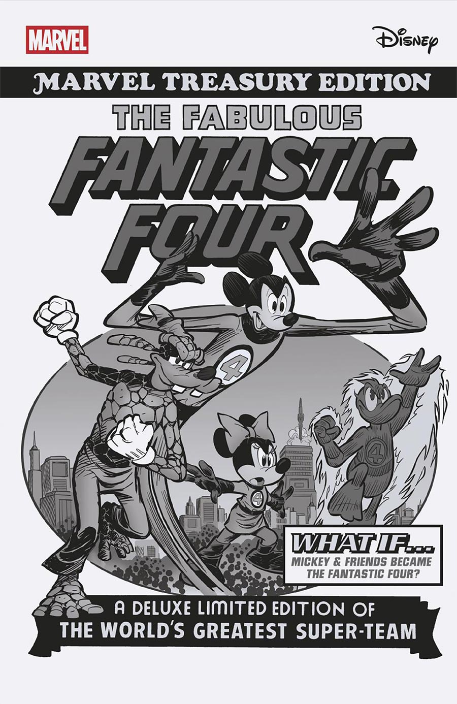 Fantastic Four Vol 8 #2 Cover K Incentive Alessandro Pastrovicchio Disney What If Fantastic Four Homage Black & White Cover