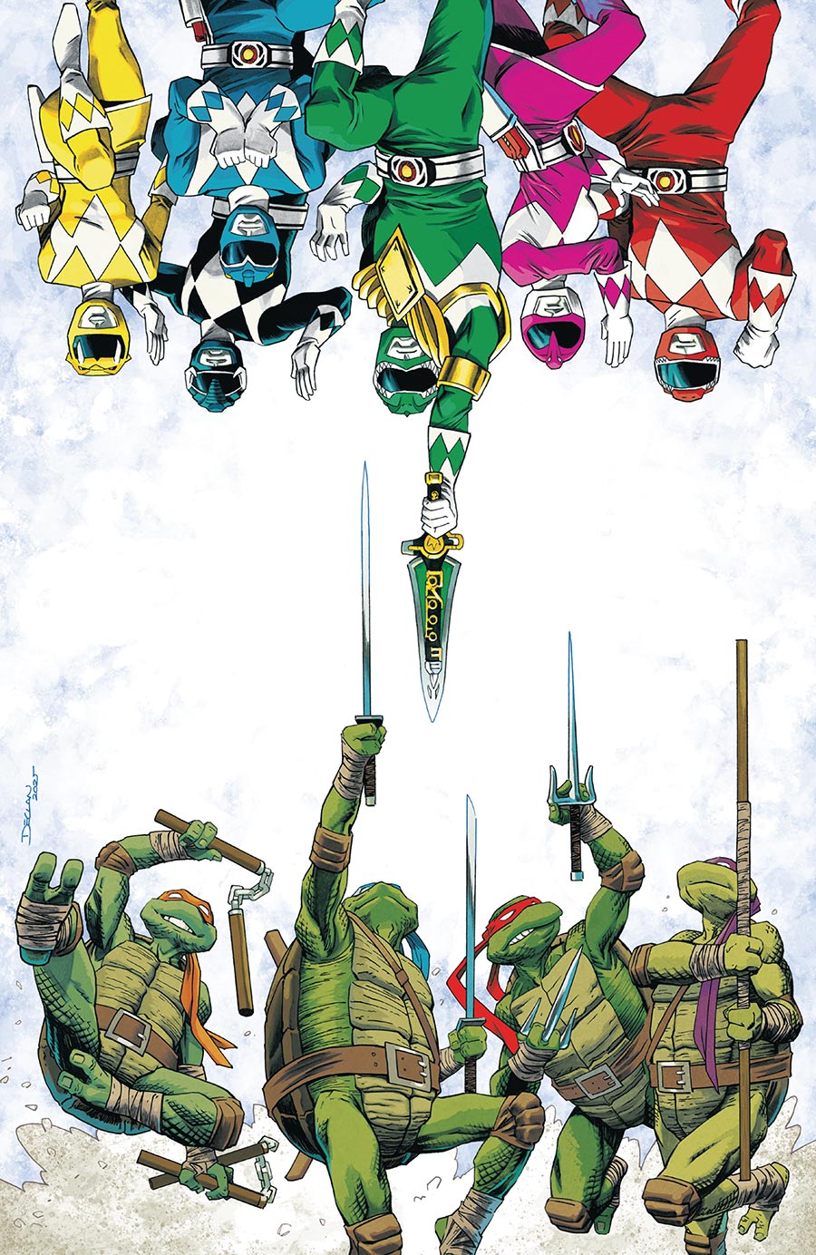 Mighty Morphin Power Rangers Teenage Mutant Ninja Turtles III #1 Cover J Incentive Declan Shalvey Reveal Virgin Cover