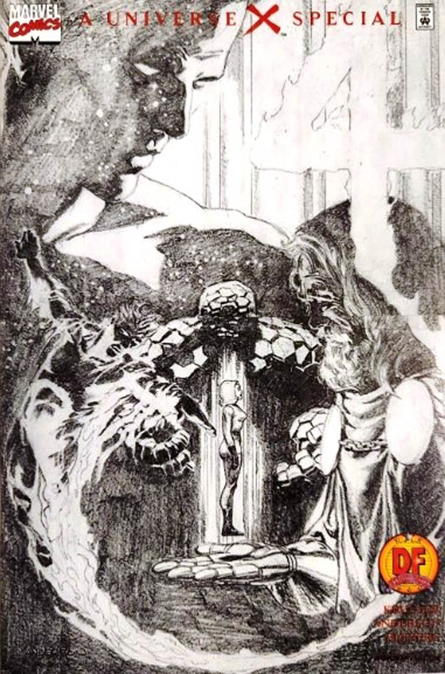 Universe X 4 (Fantastic Four) Cover C DF Concept Sketch Edition