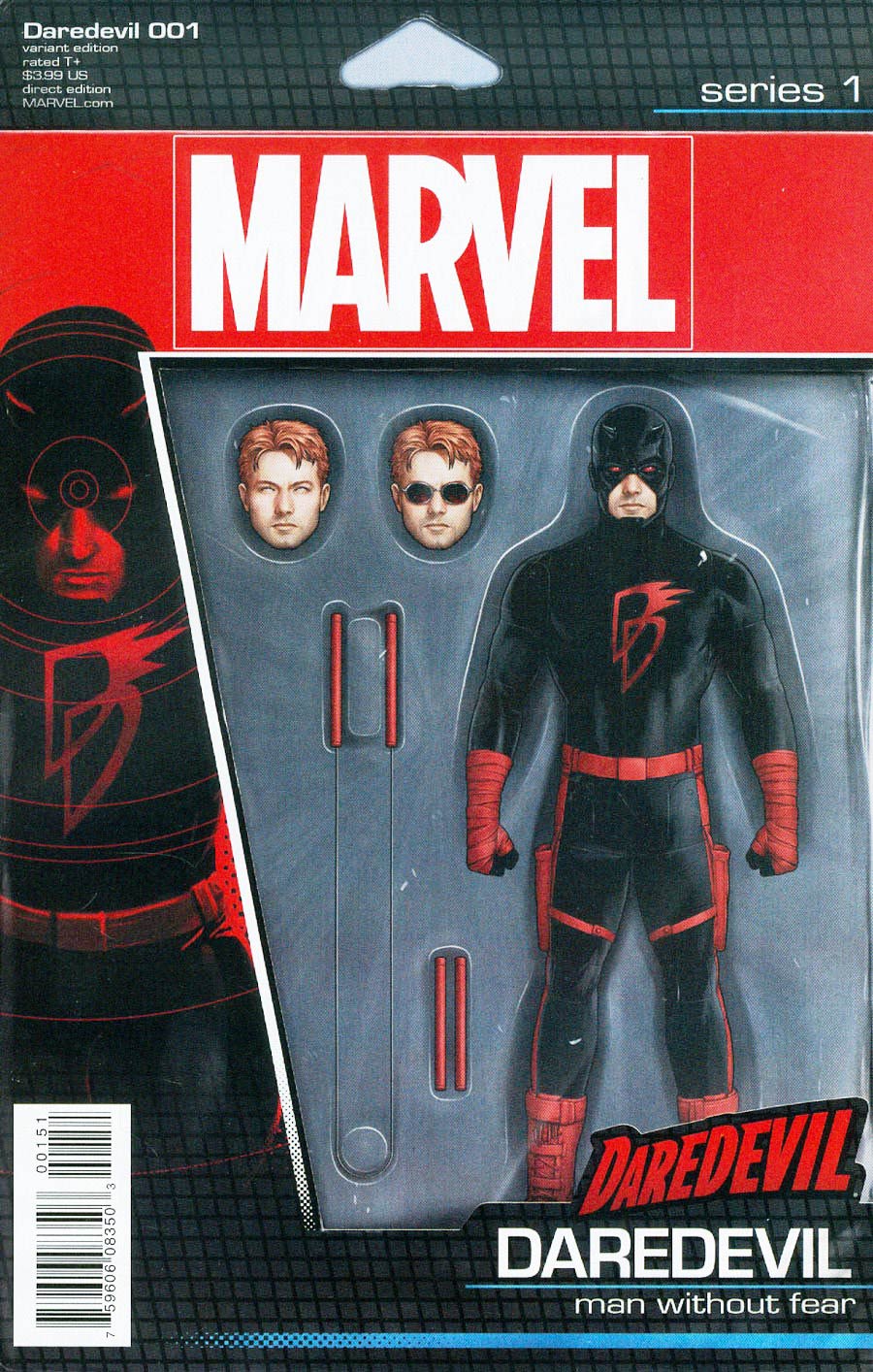 Daredevil Vol 5 #1 Cover M Variant John Tyler Christopher Action Figure Cover Signed John Tyler Christopher With COA