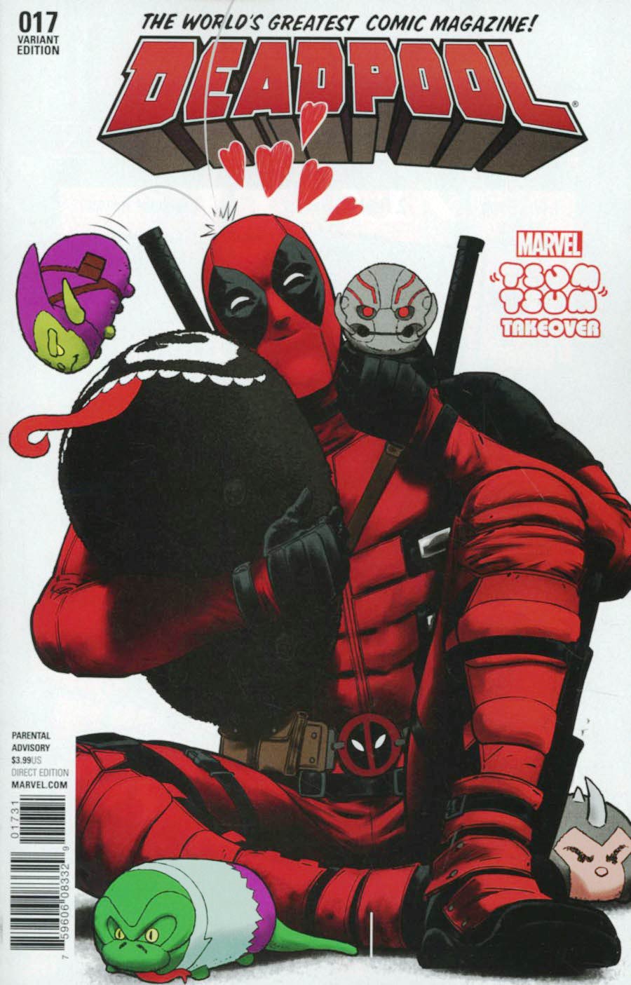 Deadpool Vol 5 #17 Cover F Variant Javier Rodriguez Marvel Tsum Tsum Takeover Cover (Civil War II Tie-In) Signed Mike Hawthorne No COA