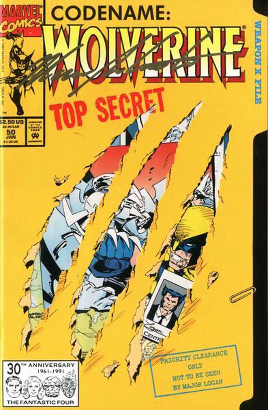 Wolverine Vol 2 #50 Cover B Signed By Marc Silvestri With COA