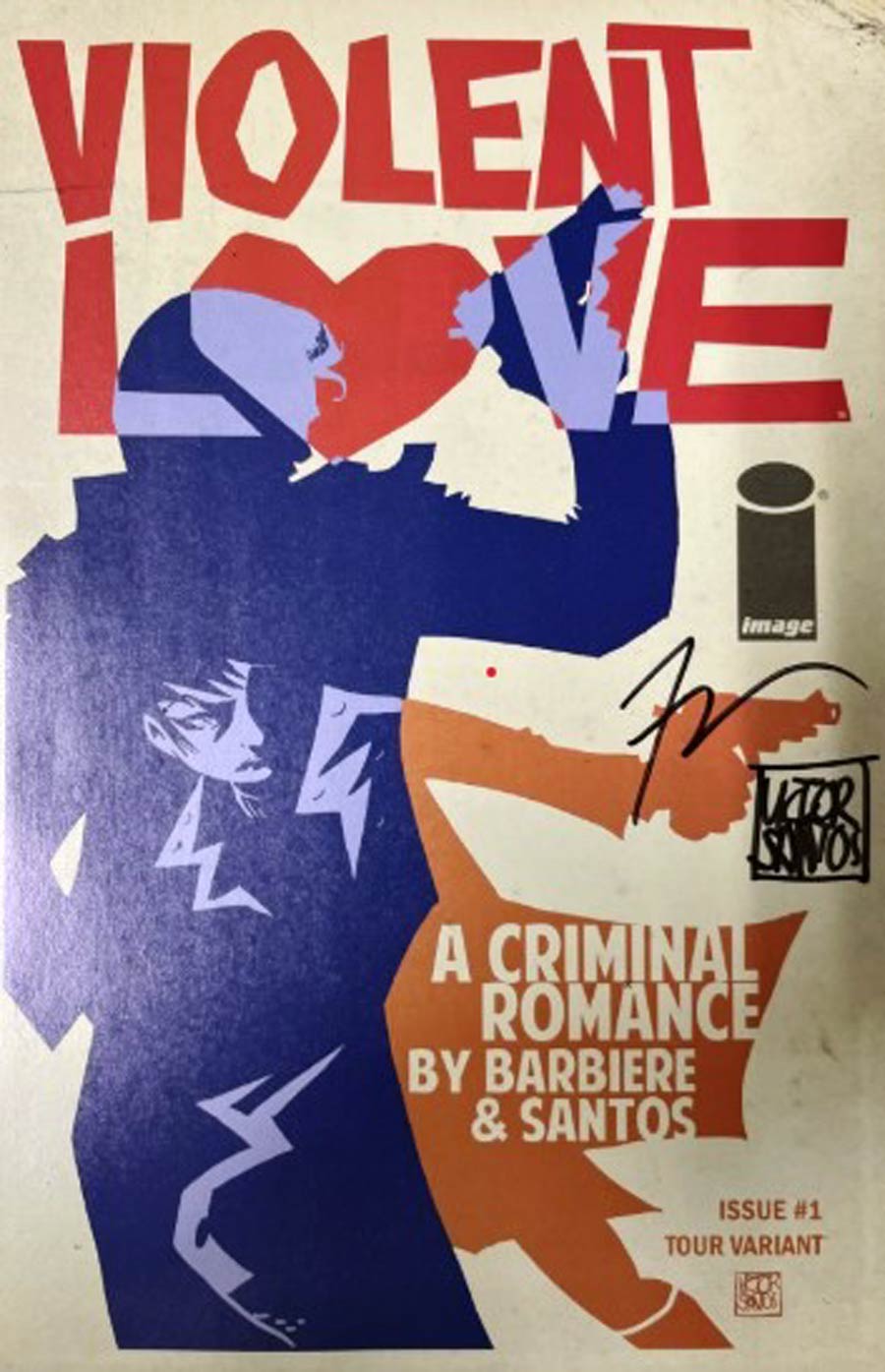 Violent Love #1 Cover H Tour Variant Cover Signed By Frank Barbiere & Victor Santos No COA