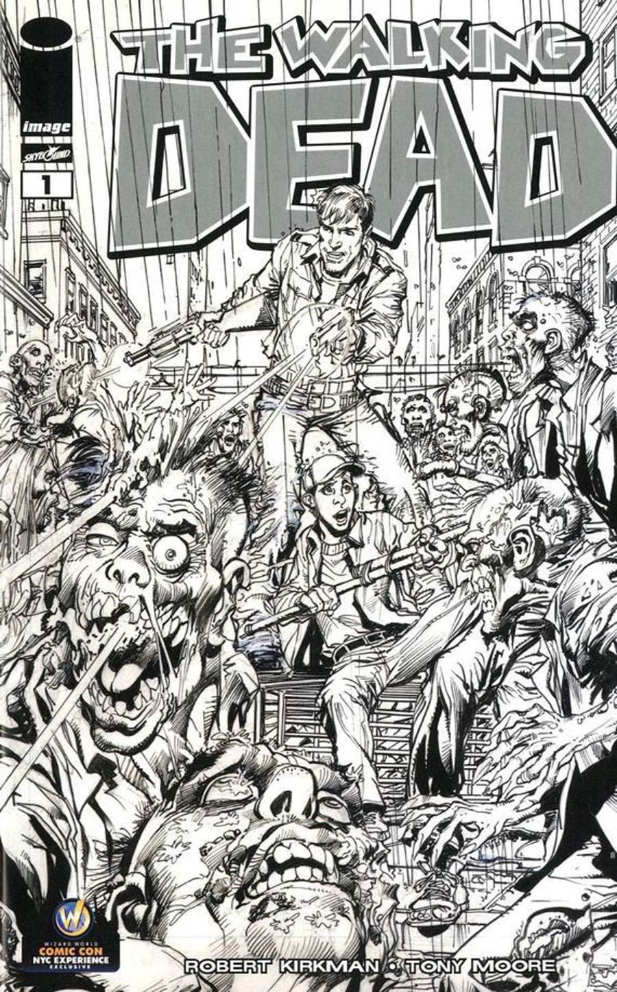 Walking Dead #1 Cover Z-Z-N Wizard World Neal Adams Black and White NYC Variant by Signed Neal Adams With COA