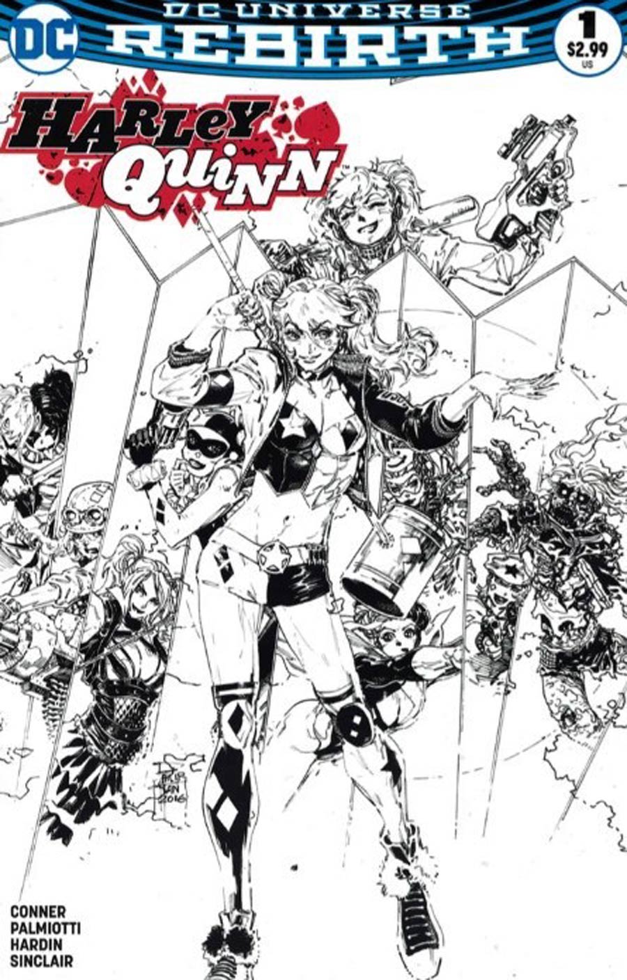 Harley Quinn Vol 3 #1 Cover Z-B Philip Tan Black And White Variant Cover