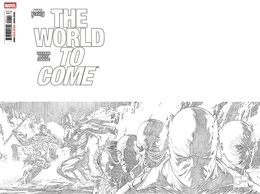 Marvel Knights The World To Come #1 Cover L 2nd Ptg Incentive Joe Quesada Wraparound Black & White Virgin Variant Cover