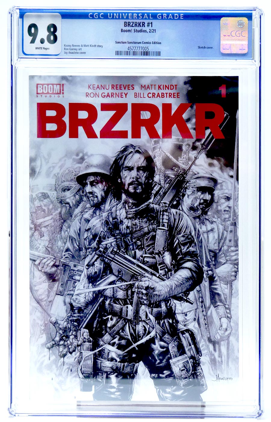 BRZRKR (Berzerker) #1 Cover Z-B Jay Anacleto Variant CGC 9.8