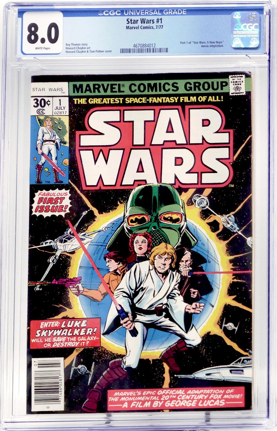 Star Wars (Marvel) Vol 1 #1 Cover M Regular Edition CGC 8.0