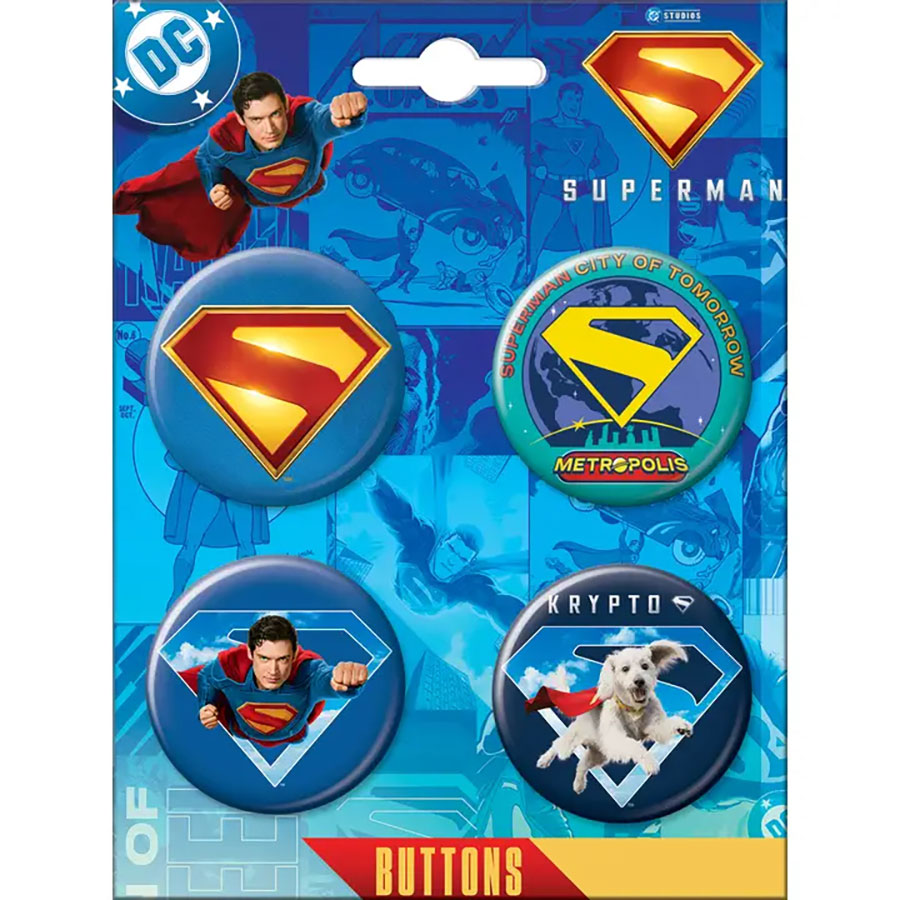 DC Comics 1.25-Inch Button Superman 2025 4-Button Set #2 (80048BT4)