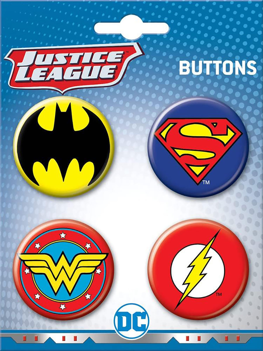 DC Comics Logos 4-Button Set #1 (84086BT4)