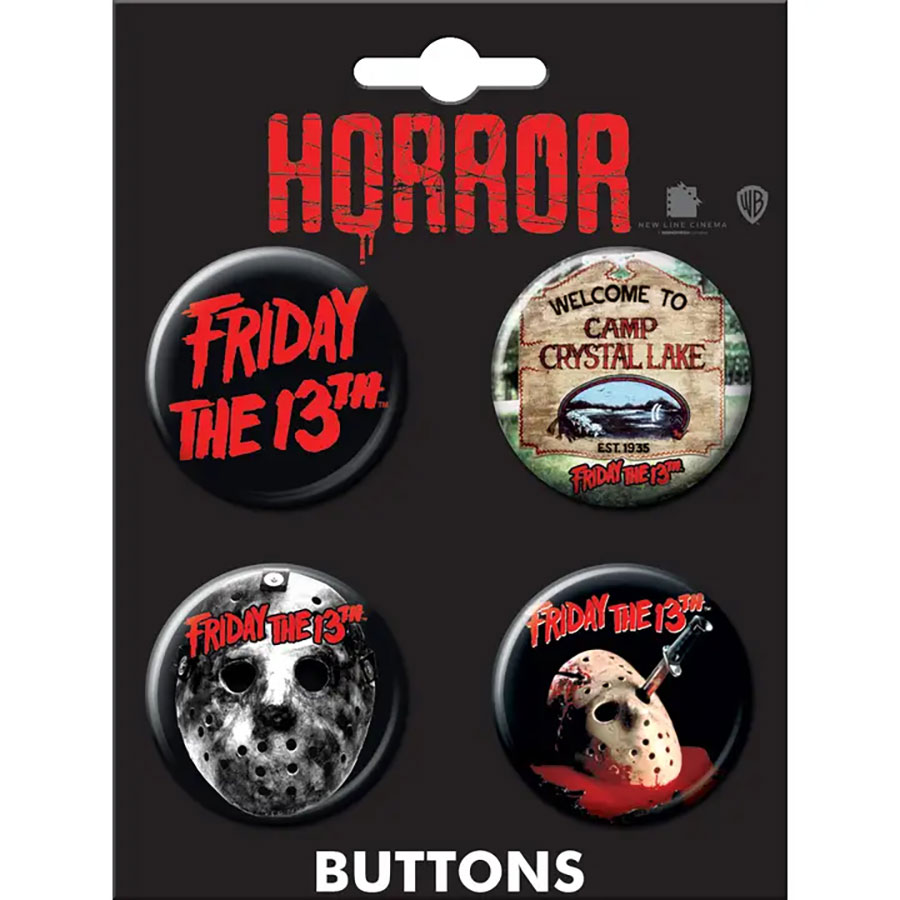 Horror Movies Friday The 13th 4-Button Set (89996BT4)