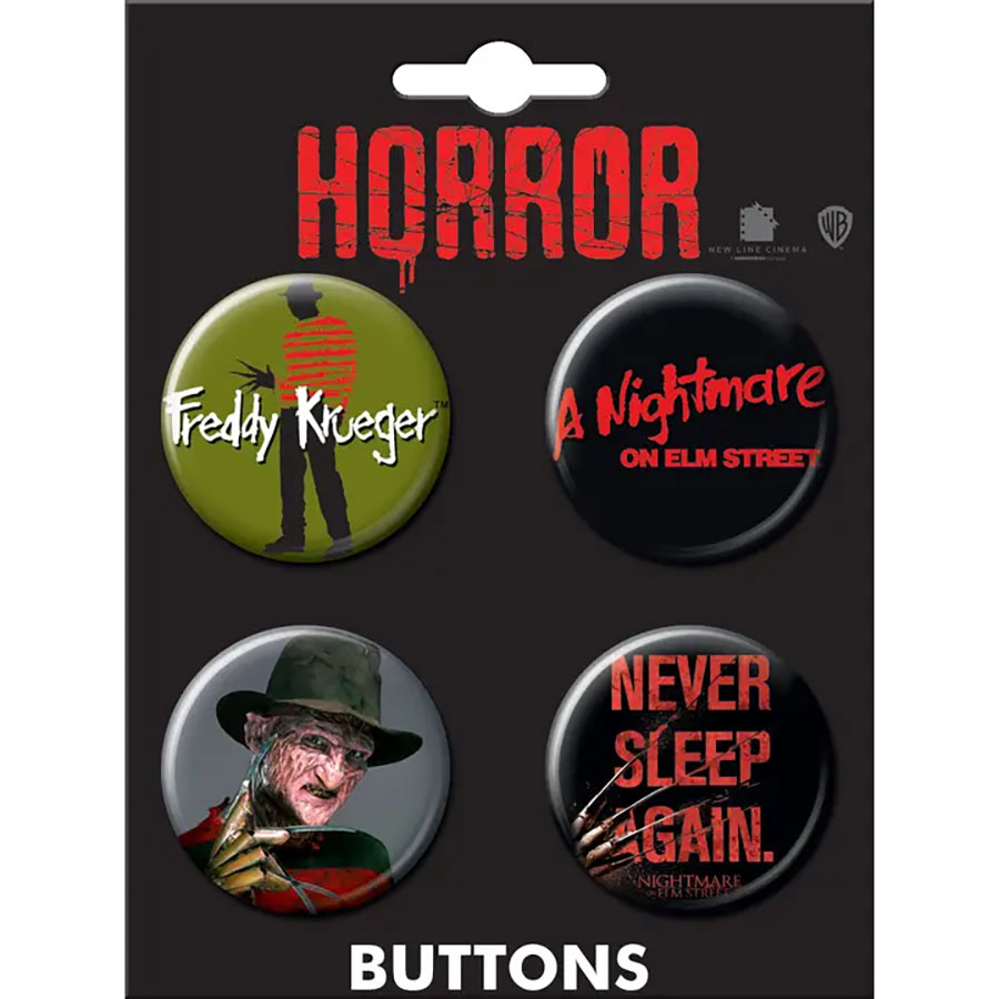 Horror Movies Nightmare On Elm St 4-Button Set (89997BT4)
