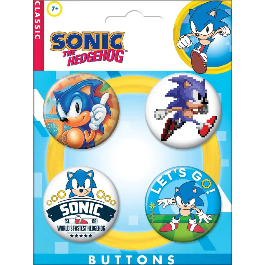 Sonic The Hedgehog 4-Button Set #2 (89481BT4)