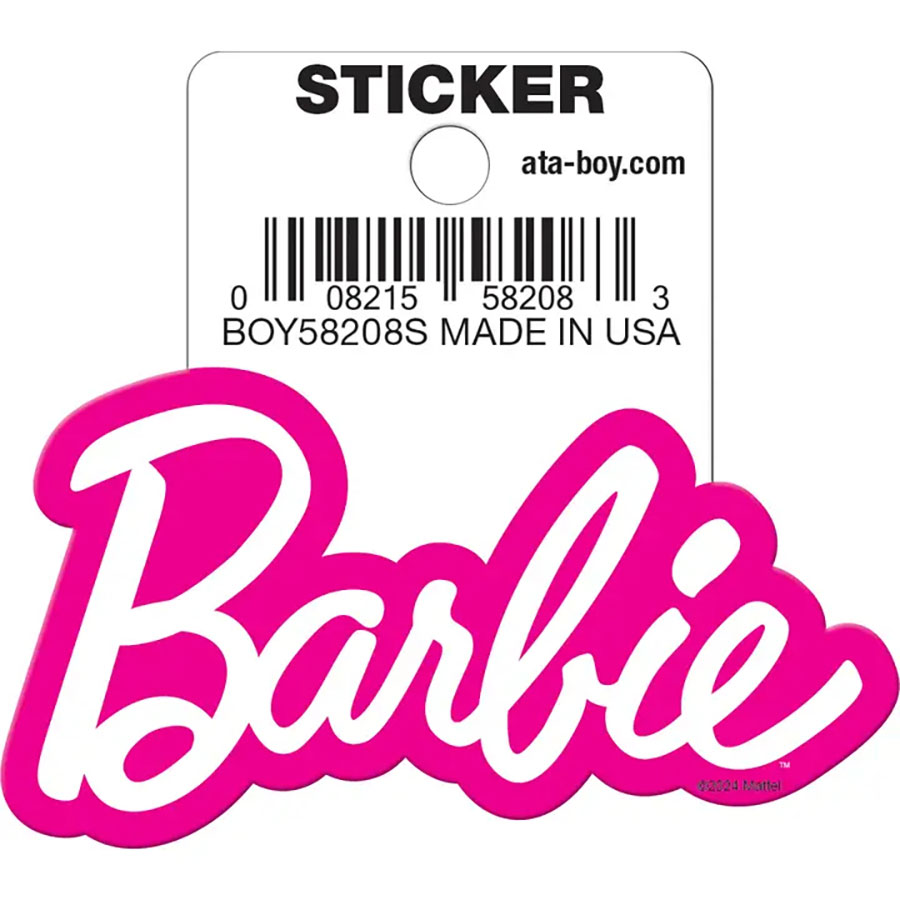 Barbie Logo White Pink Outline Die-Cut 3-inch Vinyl Sticker (58208ST2)