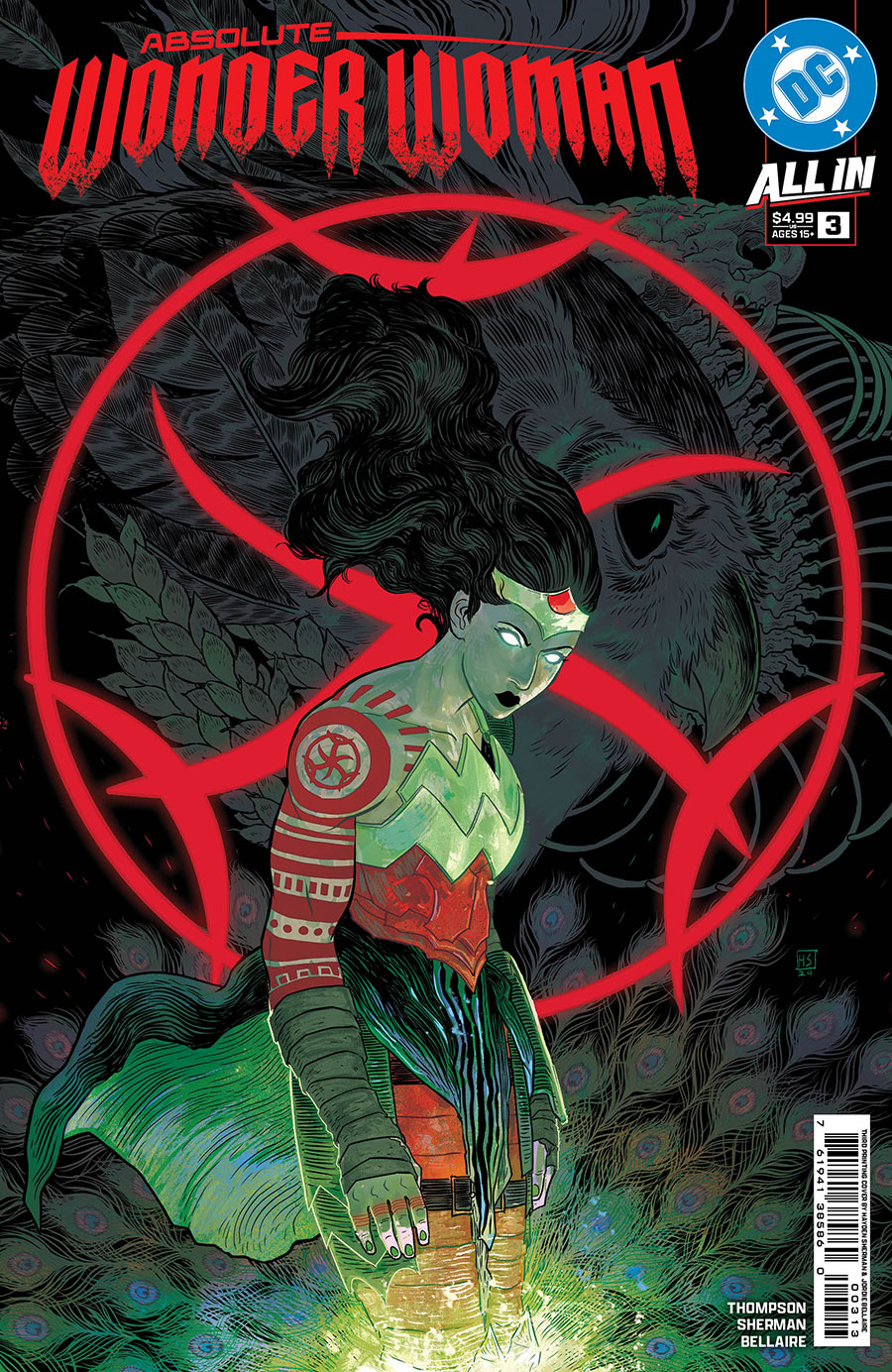 Absolute Wonder Woman #3 Cover G 3rd Ptg Hayden Sherman Logo Color Variant Cover (DC All In)