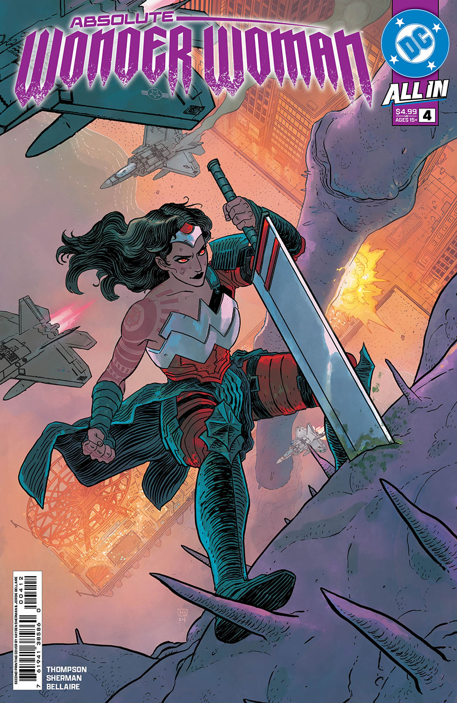 Absolute Wonder Woman #4 Cover G 2nd Ptg Hayden Sherman Logo Color Variant Cover (DC All In)