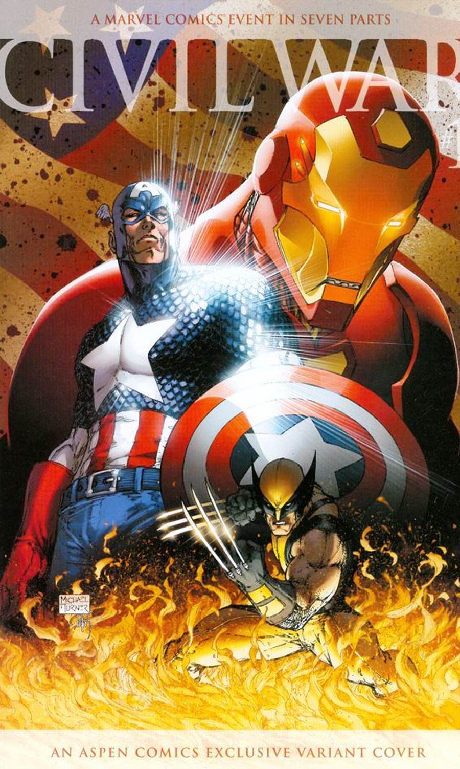 Civil War #1 Cover O Michael Turner Aspen Comics Variant Cover Signed Michael Turner With COA