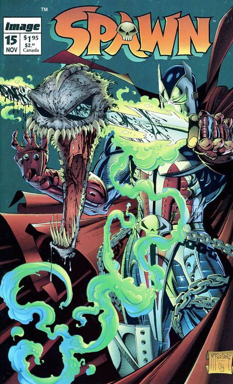 Spawn #15 Cover B Signed by Todd McFarlane With COA