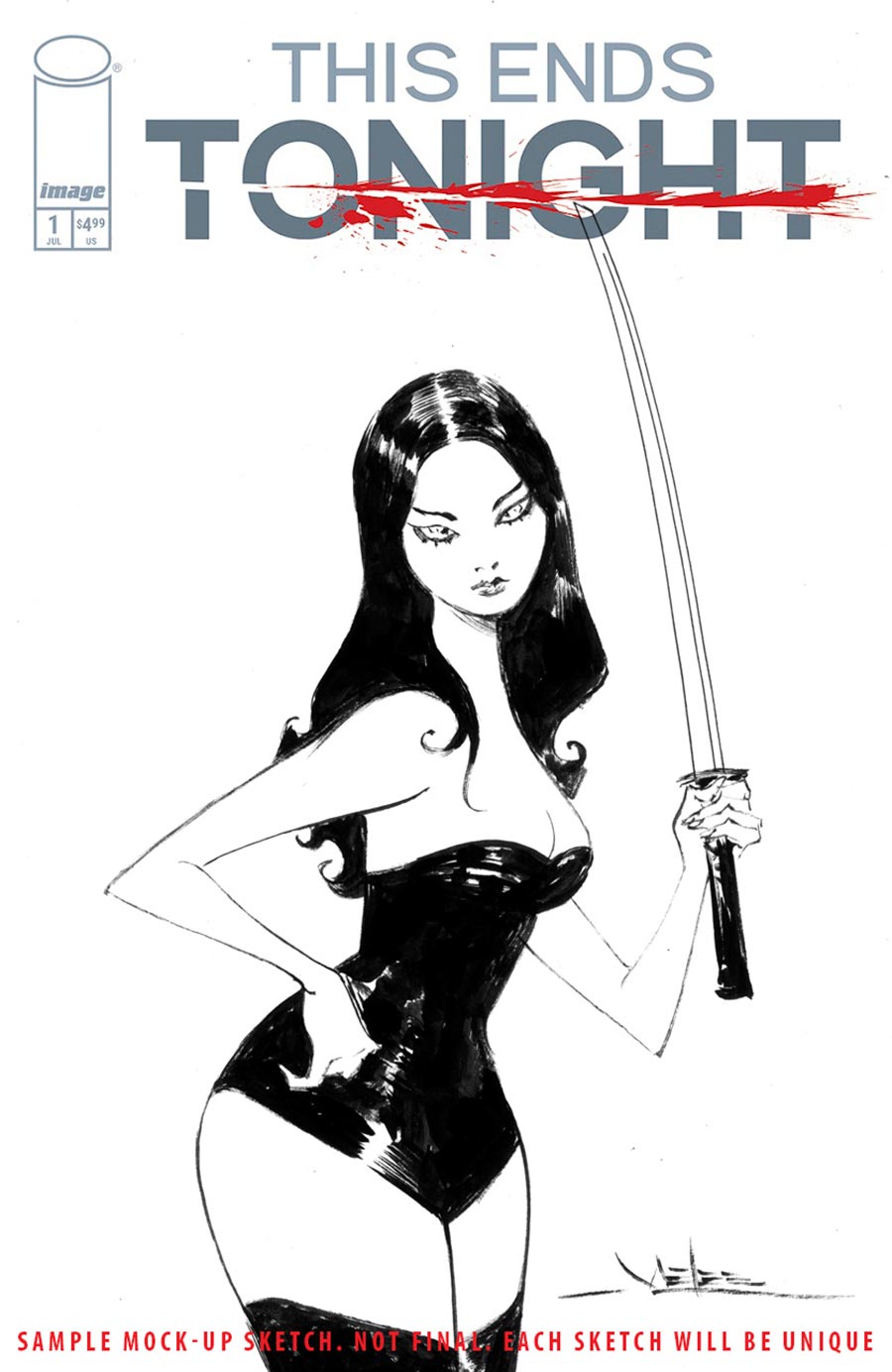 This Ends Tonight #1 Cover F Incentive Jae Lee Convention Hand-Drawn Sketch Variant Cover