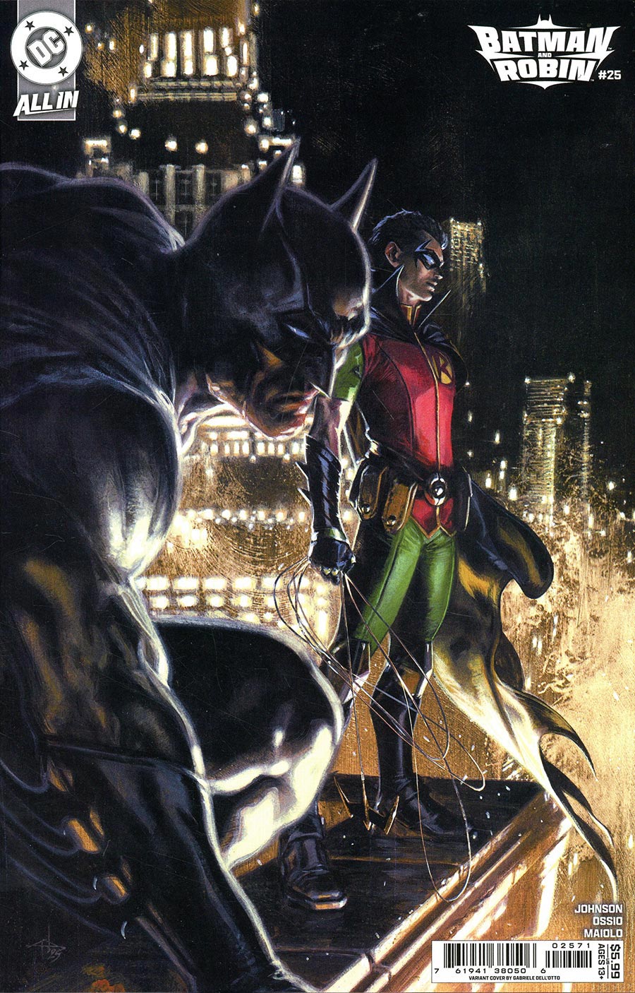 Batman And Robin Vol 3 #25 Cover F Variant Gabriele Dell Otto Gotham Card Stock Cover (DC All In) (Limit 1 Per Customer)