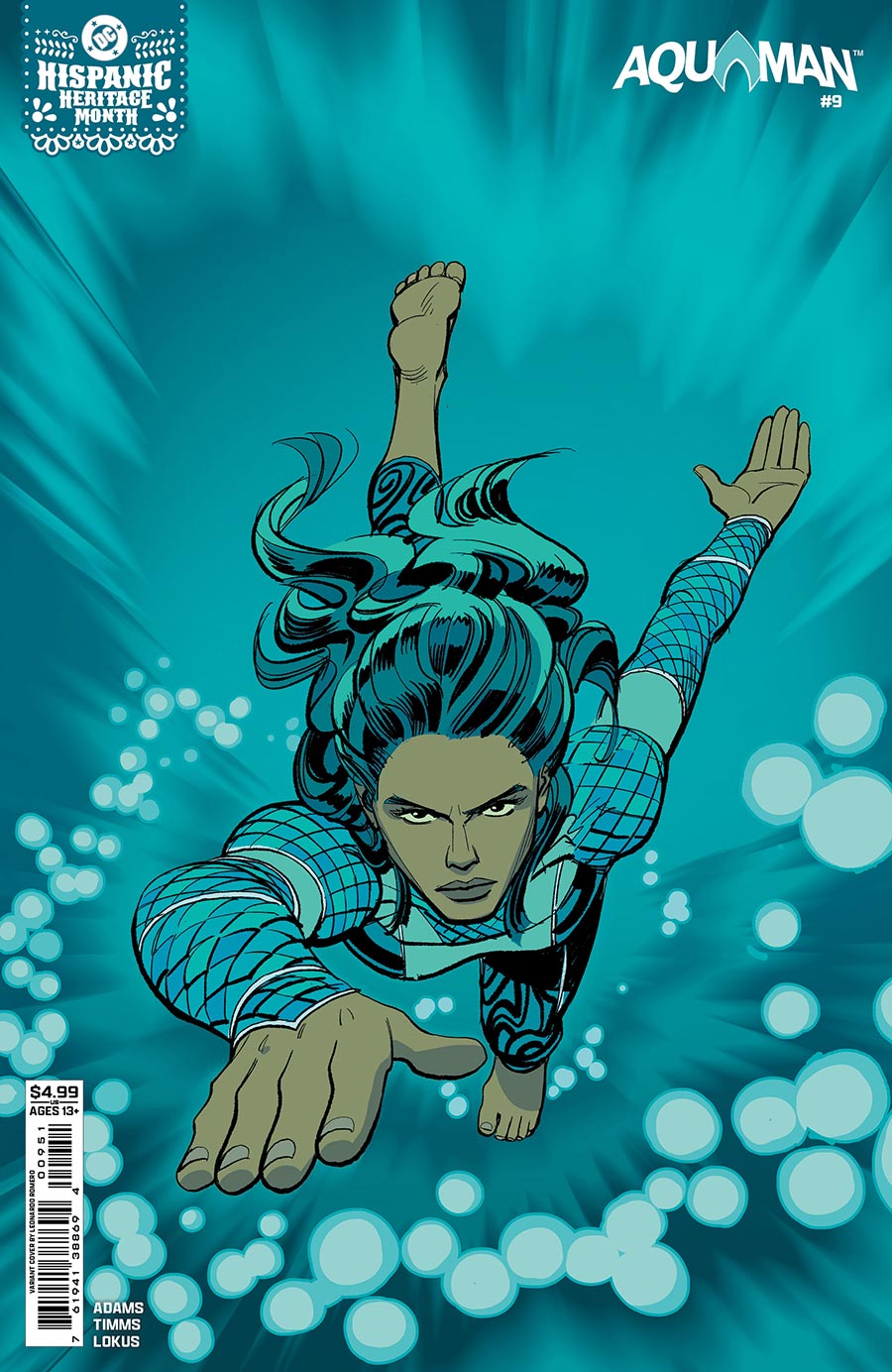 Aquaman Vol 7 #9 Cover E Variant Leonardo Romero Hispanic Heritage Month Aquagirl (Lorena Marquez) Card Stock Cover (DC All In)