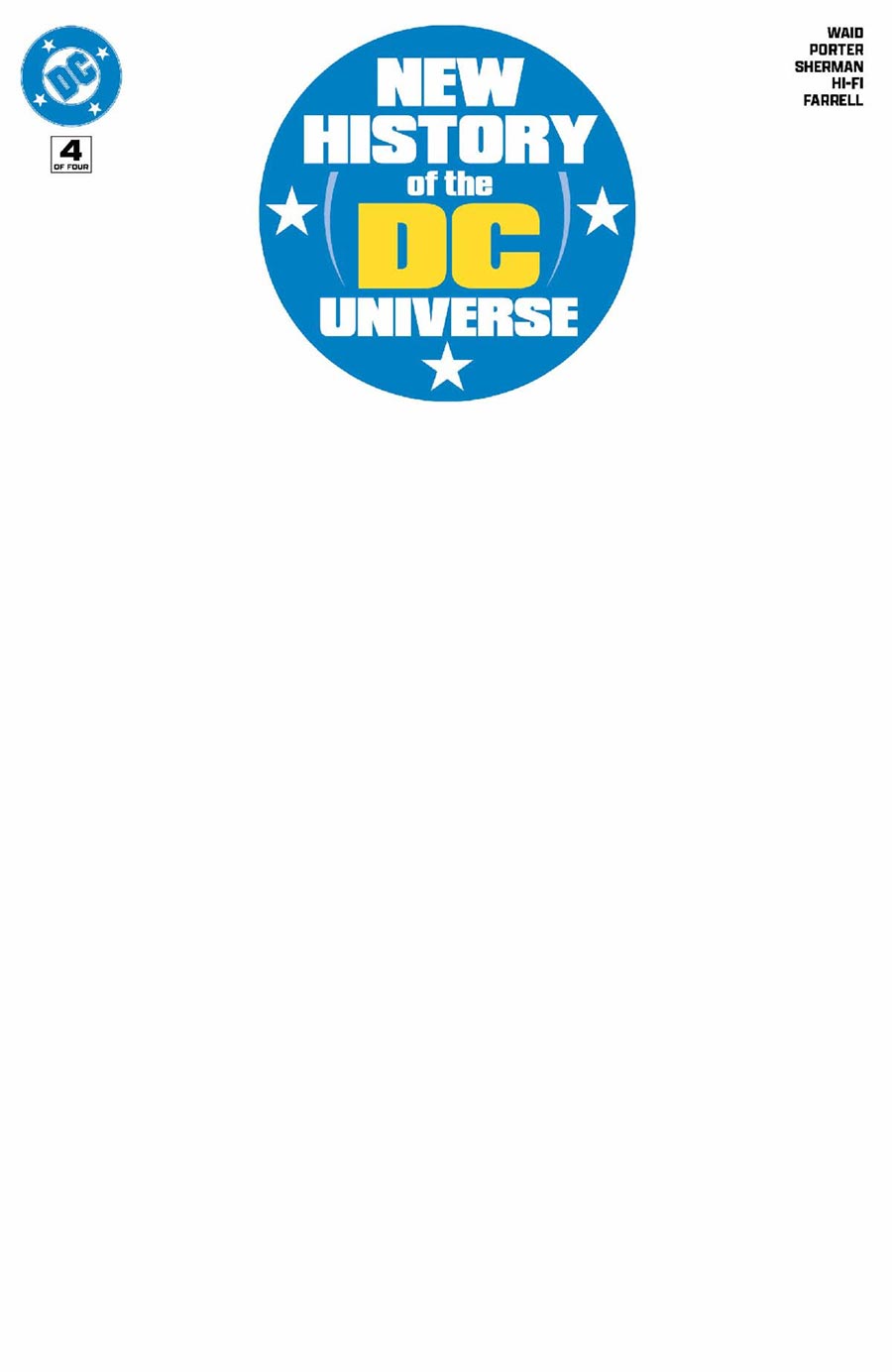 New History Of The DC Universe #4 Cover F Variant Blank Card Stock Cover