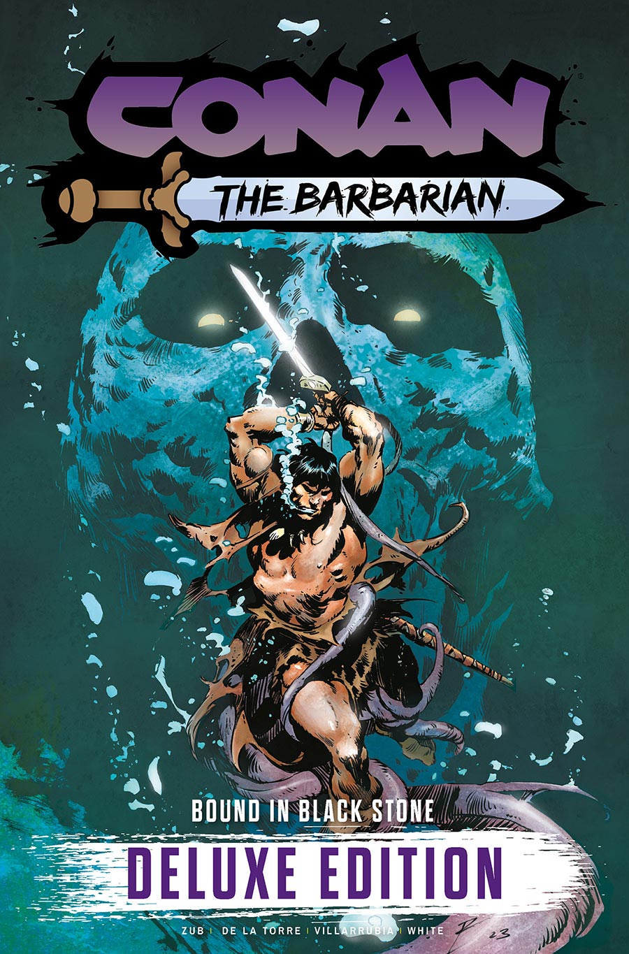Conan The Barbarian (2023) Vol 1 Bound In Black Stone Deluxe Edition HC Direct Market Roberto De La Torre Skull Variant Cover