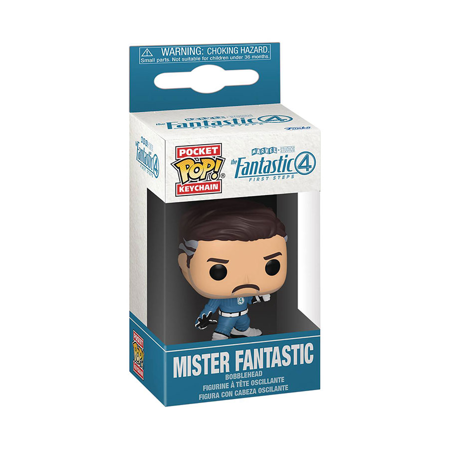 POP Keychain Fantastic Four First Steps Mister Fantastic Vinyl Bobble Head