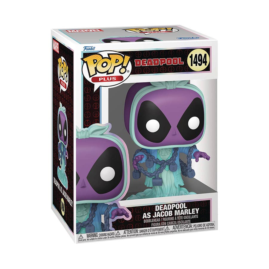 POP Plus Deadpool Literary Classic Deadpool As Jacob Marley Vinyl Bobble Head