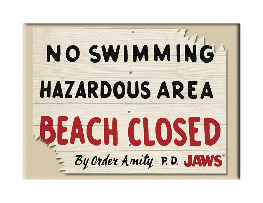 JAWS BEACH CLOSED 2 1/2IN X 3 1/2IN FLAT MAGNET (C: 1-