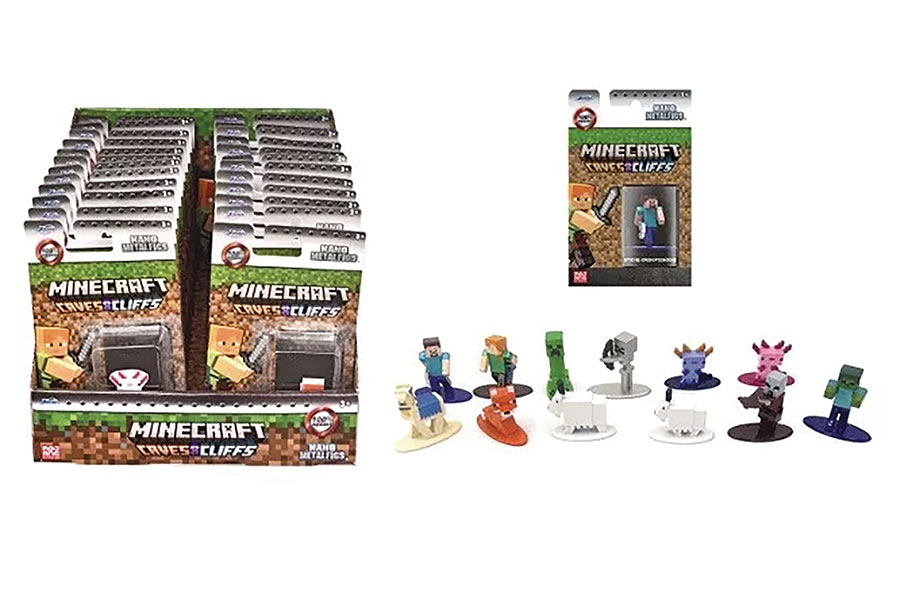 MINECRAFT 1.65IN NANO METALFIGS SINGLE BLISTER CARD PDQ