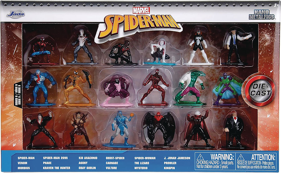 MARVEL SPIDER-MAN 1.65IN NANO METALFIGS 18PK W9 (C: 1-