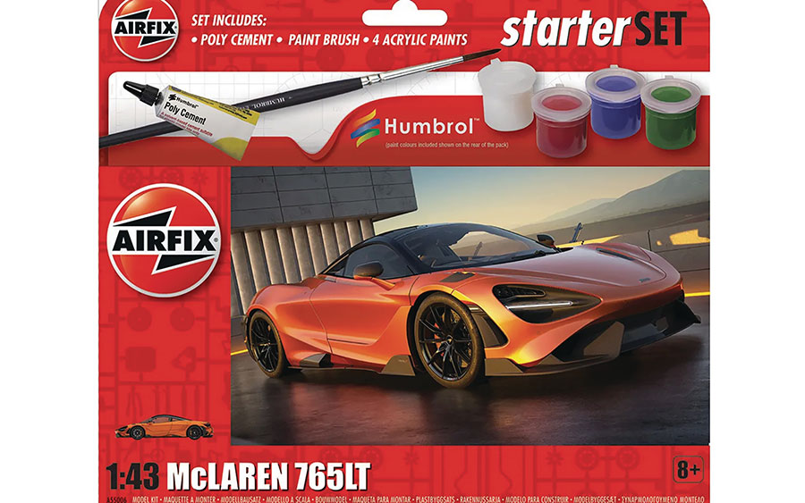 AIRFIX NEW MCLAREN 765 1/48 MODEL KIT SMALL STARTER SET