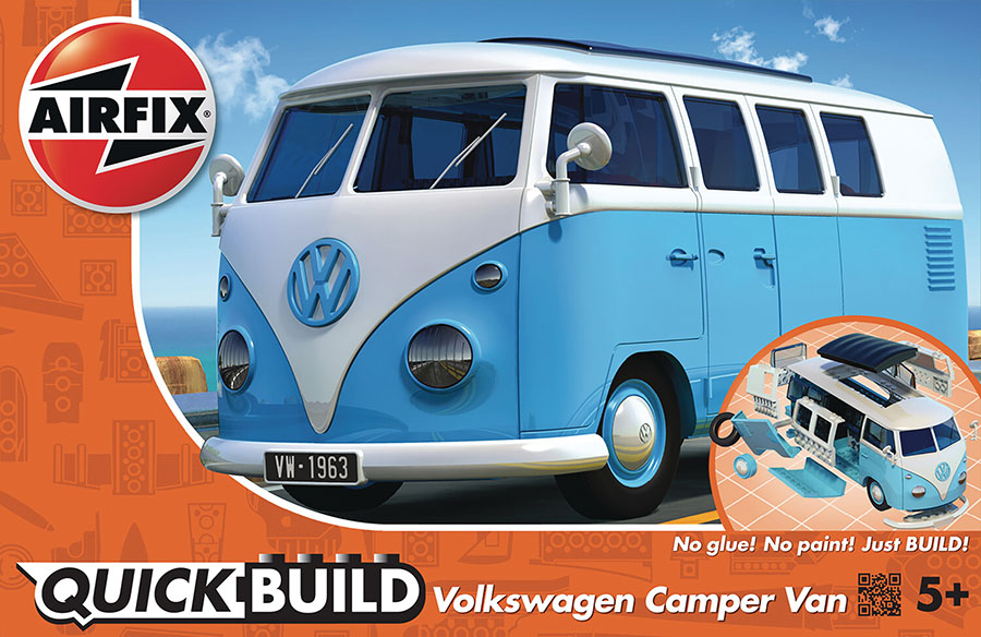 AIRFIX QUICKBUILD VW CAMPER VAN BLUE (C: 1-1-2)