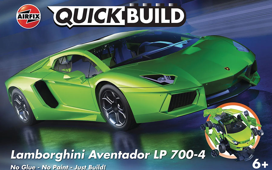 AIRFIX QUICKBUILD LAMBORGHINI AVENTADOR GREEN (C: 1-1-