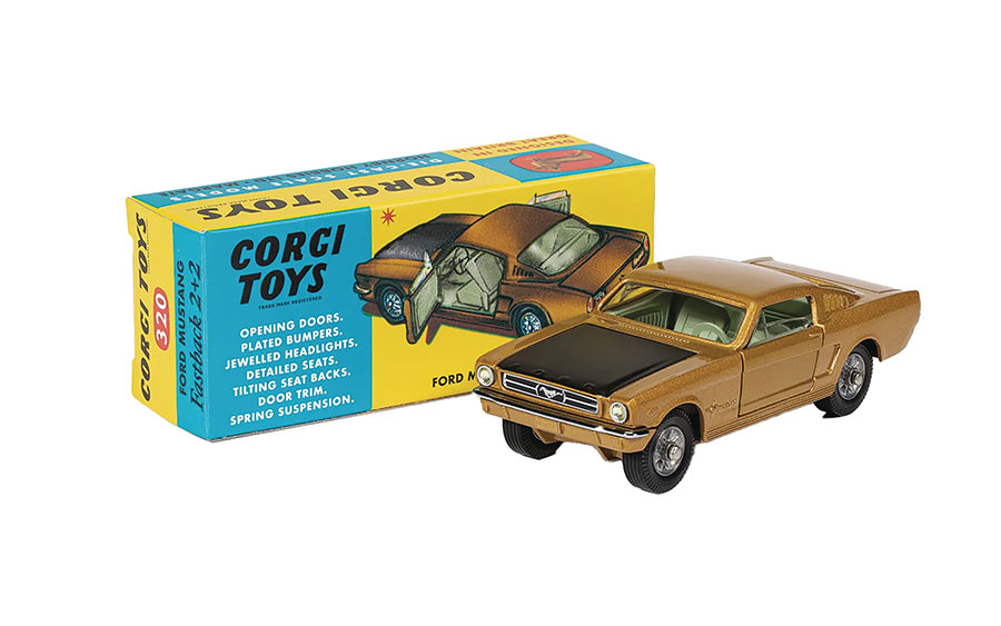 CORGI 320 FORD MUSTANG FASTBACK 2 PLUS 2 GOLD BLACK DIE-CAST
