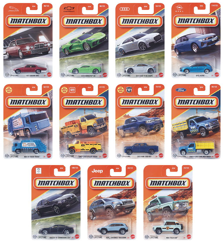 Matchbox 2025 Basic Car 1/64 Scale Die-Cast Vehicle Wave F Assortment Case