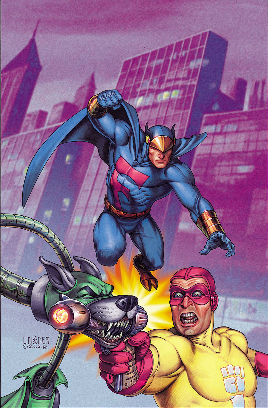 Blue Falcon & Dynomutt #1 Cover O Incentive Joseph Michael Linsner Virgin Cover