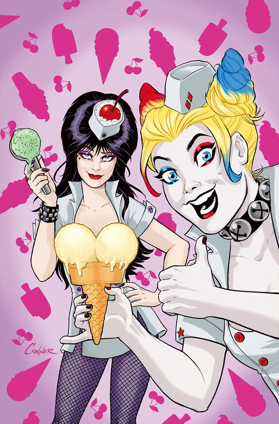 Harley Quinn x Elvira #2 Cover P Incentive Amanda Conner 2 Foil Virgin Cover